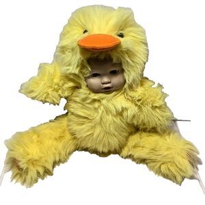 Rare Baby Face 18” Plush Yellow Duck Adjustable Stuffed Doll